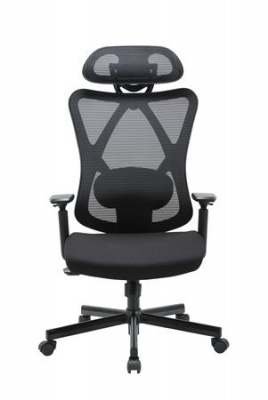 Irodai forgószék, szövetborítás, állítható dőlésszögű fejtámla, "Cope", fekete