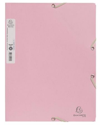 Gumis mappa, prespán, A4, 15 mm, EXACOMPTA, "AutentiK", rózsaszín