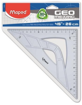 Háromszög vonalzó, műanyag, 45°, 17 cm, MAPED "Geometric"
