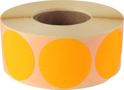 Etikett, 38 mm kör, 1000 etikett/tekercs, narancs