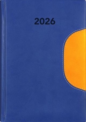 Naptár, tervező, A5, napi, DAYLINER "Memphis", kék-sárga