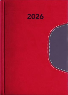 Naptár, tervező, A5, napi, DAYLINER "Memphis", piros-szürke