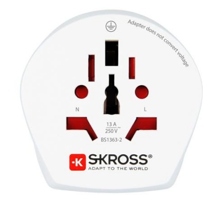 Adapter, Ausztráliába, Kínába, Európába utazóknak, földelt, SKROSS