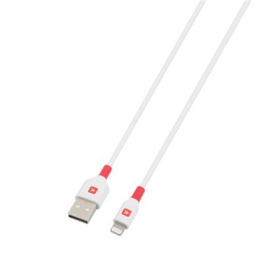 Töltőkábel, USB-A/Lightning (Apple),  2m, SKROSS, fehér